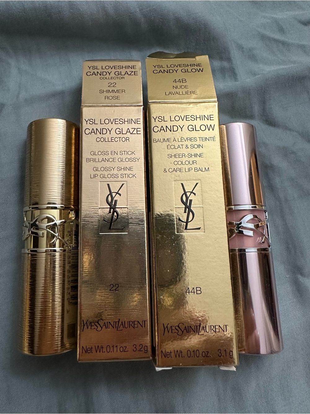 (2) YSL loveshine candy glaze 22 & candy glow 44B lipstick